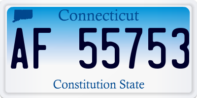 CT license plate AF55753