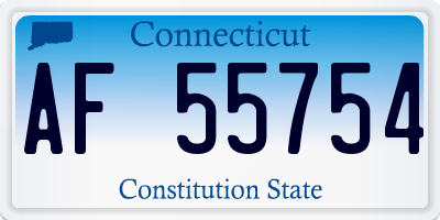 CT license plate AF55754