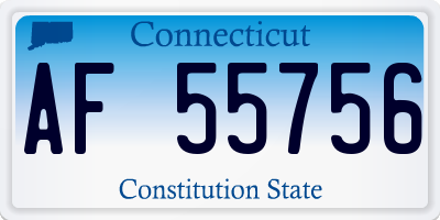 CT license plate AF55756