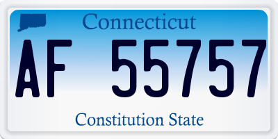 CT license plate AF55757