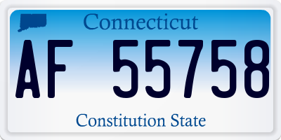 CT license plate AF55758