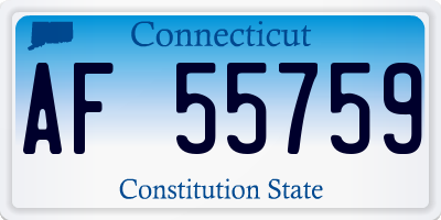 CT license plate AF55759