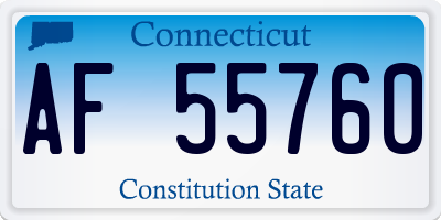 CT license plate AF55760