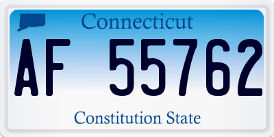 CT license plate AF55762