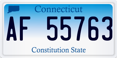 CT license plate AF55763