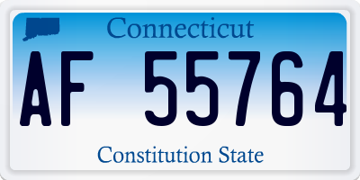 CT license plate AF55764