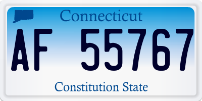 CT license plate AF55767