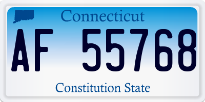 CT license plate AF55768