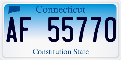 CT license plate AF55770