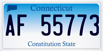 CT license plate AF55773