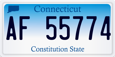 CT license plate AF55774