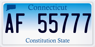 CT license plate AF55777