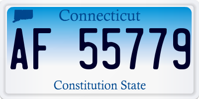 CT license plate AF55779