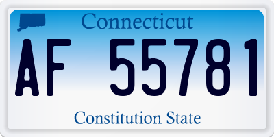 CT license plate AF55781