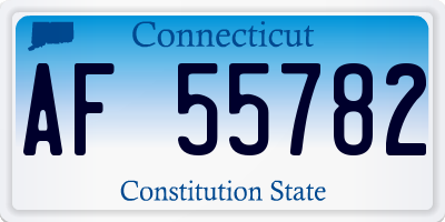 CT license plate AF55782