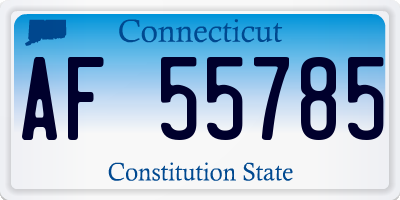 CT license plate AF55785