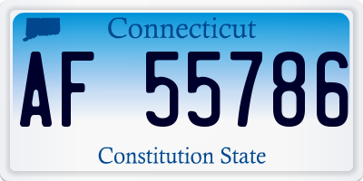 CT license plate AF55786
