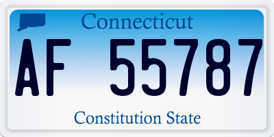 CT license plate AF55787