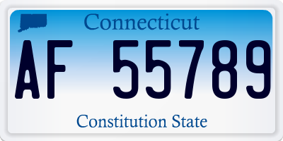 CT license plate AF55789