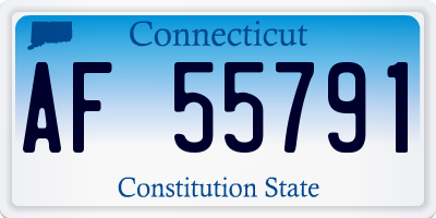 CT license plate AF55791