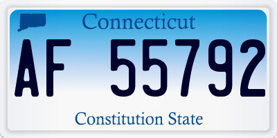 CT license plate AF55792