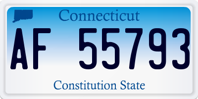 CT license plate AF55793