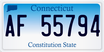 CT license plate AF55794