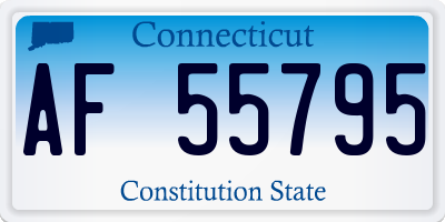 CT license plate AF55795