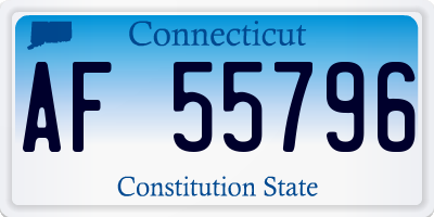 CT license plate AF55796