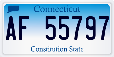 CT license plate AF55797