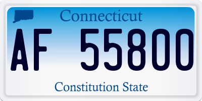CT license plate AF55800