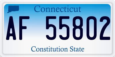 CT license plate AF55802