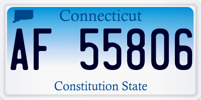 CT license plate AF55806