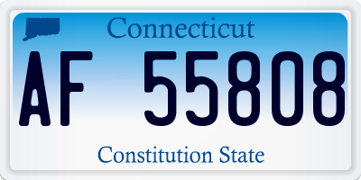 CT license plate AF55808