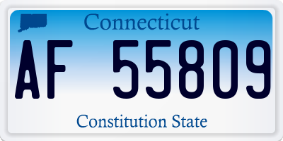 CT license plate AF55809