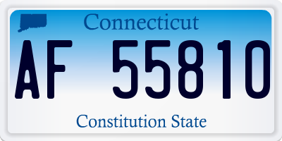 CT license plate AF55810