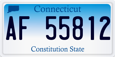 CT license plate AF55812