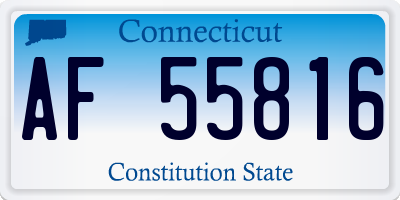 CT license plate AF55816
