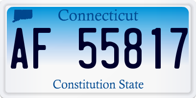 CT license plate AF55817