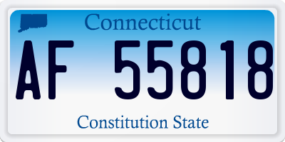 CT license plate AF55818