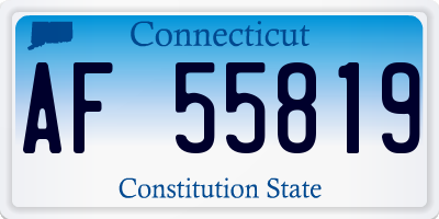 CT license plate AF55819