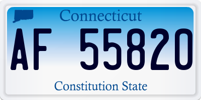 CT license plate AF55820