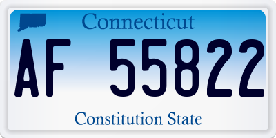 CT license plate AF55822