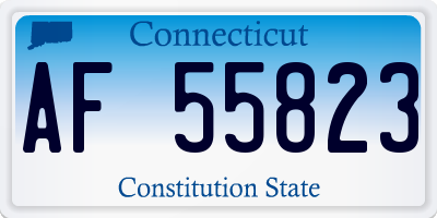 CT license plate AF55823