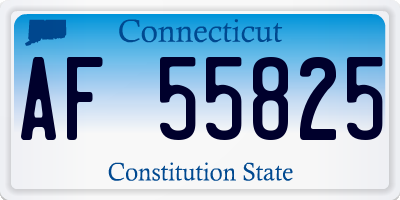 CT license plate AF55825