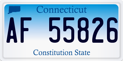 CT license plate AF55826