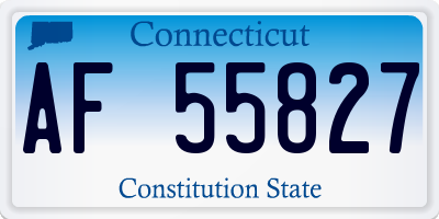 CT license plate AF55827