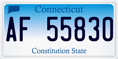 CT license plate AF55830