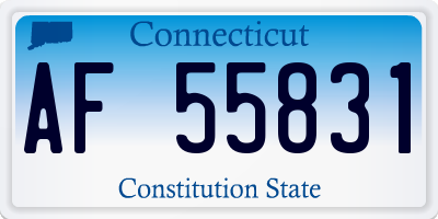 CT license plate AF55831