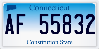 CT license plate AF55832